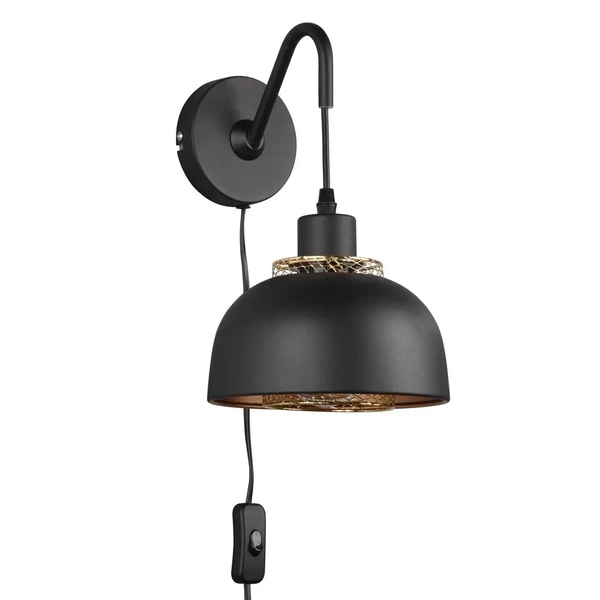 Loftowy kinkiet ścienny Punch R20811732 z włącznikiem metalowa czarna