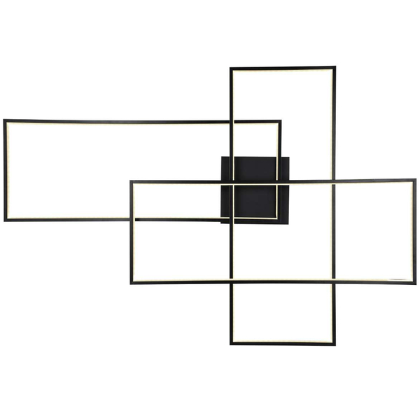 Geometryczna LAMPA sufitowa GABRIEL 67227-100B Globo metalowa OPRAWA plafon LED 100W 3000K - 6000K prostokątne czarne białe