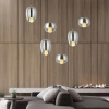 Loftowa wisząca lampa 22056 szklana owalna złota przydymiona