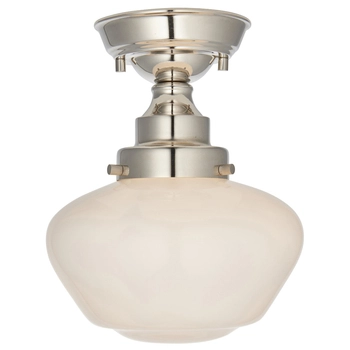 Lampa nasufitowa L&-196171 Light& szklany klosz mleczny nikiel