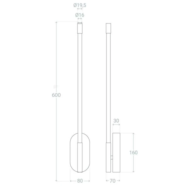 Minimalistyczny kinkiet Milano ABR-KMF-8W Abruzzo LED 8W 3000K złoty