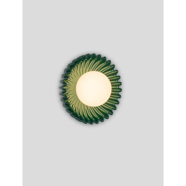 Ceramiczna lampa ścienna ALMENDA LE45269 talerz zielony