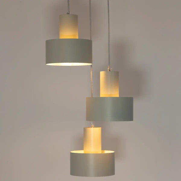 Potrójna wisząca lampa Rif 3 41168 do salonu na stół beżowy szary