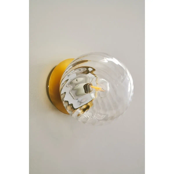 Szklany kinkiet ścienny CHISELL 2312111035 kulisty na przedpokój mosiądz