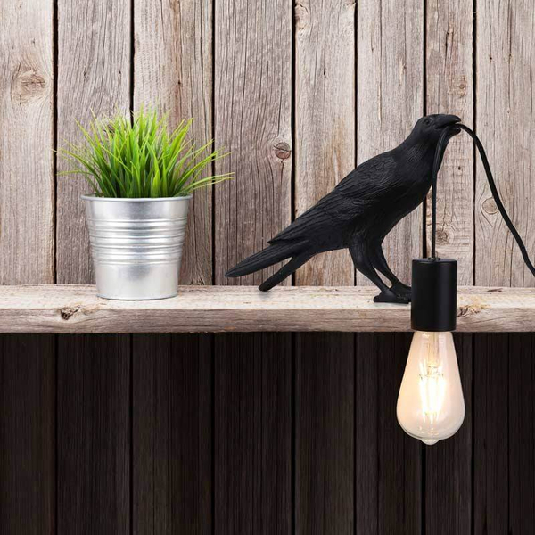 Stołowa lampka kruk Raven ABR-KARD-K dekoracyjna Abruzzo czarny