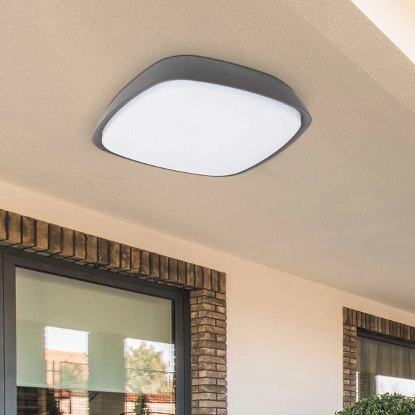 Zewnętrzna LAMPA sufitowa AUSTIN 8797 Rabalux tarasowa OPRAWA plafon LED 20W 4000K kwadratowy outdoor IP65 antracyt