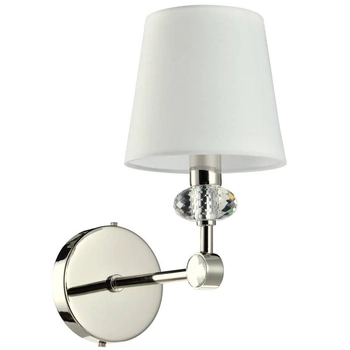 Ścienna LAMPA klasyczna DOHA W01292WH NI Cosmolight sypialniany kinkiet abażurowy z kryształkami biały