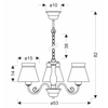 Lampa wisząca na łańcuchu Rozano 33-36902 Candellux tkanina kwiatowa biała
