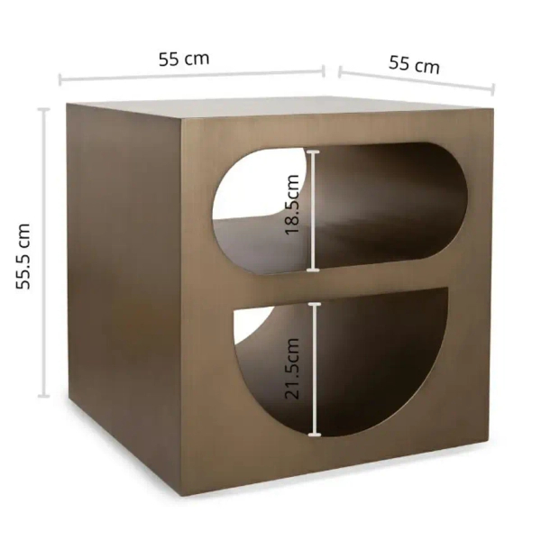 Kwadratowy stolik VECTOR MM001501100388 złoty drewniany nowoczesny 55cm