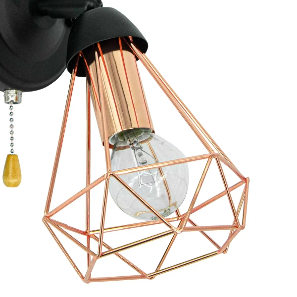 Ścienna lampa pokojowa 8414/1 BL CO drut czarna miedziana