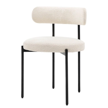 Pluszowe krzesło do sypialni Aveley 5056693528548 kremowy czarny