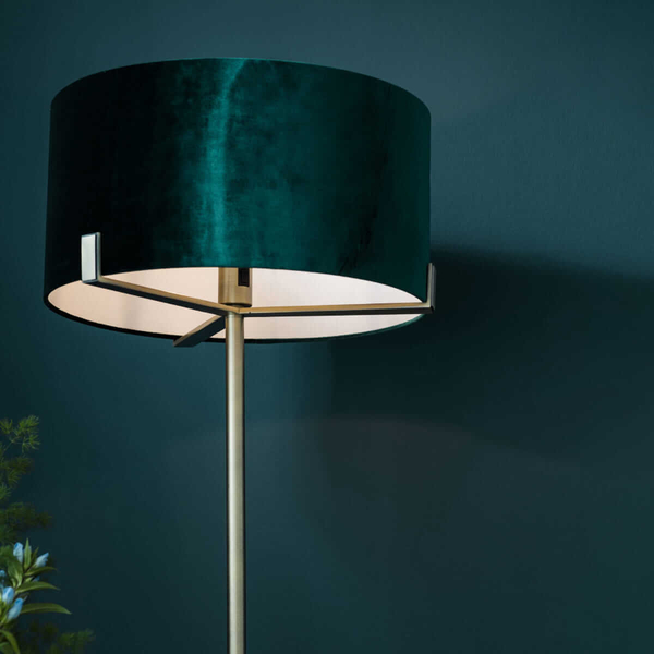 Salonowa lampa podłogowa Hayfield 95838 Endon zielona mosiądz