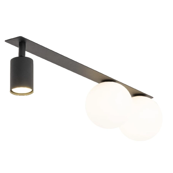 Loftowa sufitowa lampa Vox 3 10928 mleczne kule tuba czarny