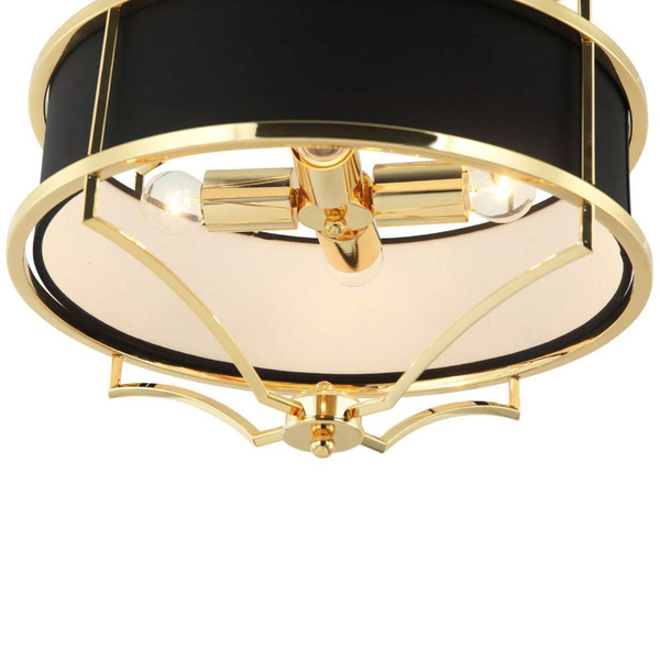 LAMPA wisząca Stesso Gold Nero S Orlicki Design okrągła OPRAWA abażurowa w stylu klasycznym czarna złota