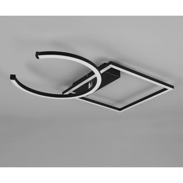 Regulowana LAMPA sufitowa PIVOT R62162132 RL Light metalowa OPRAWA plafon LED 23W 3000K pierścień ruchomy plafoniera czarna mat