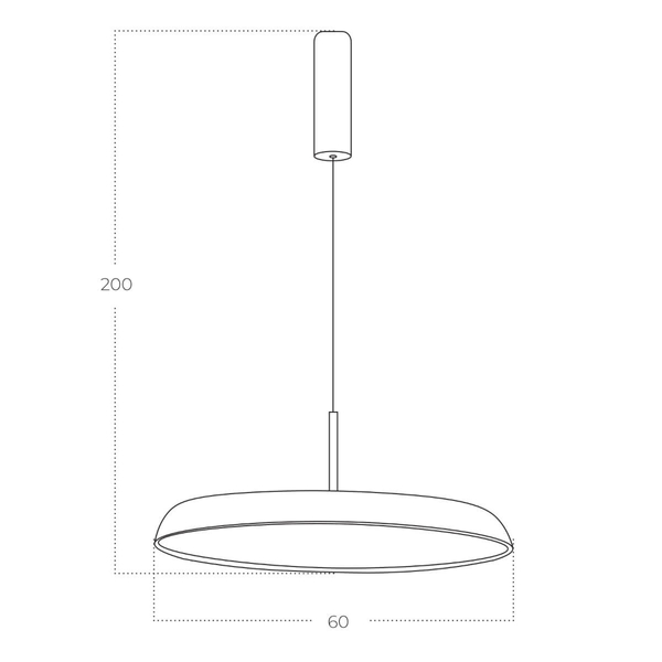 Wisząca lampa ściemnialna CLARA AZ5816 LED 50W 3000-6000K szampańska
