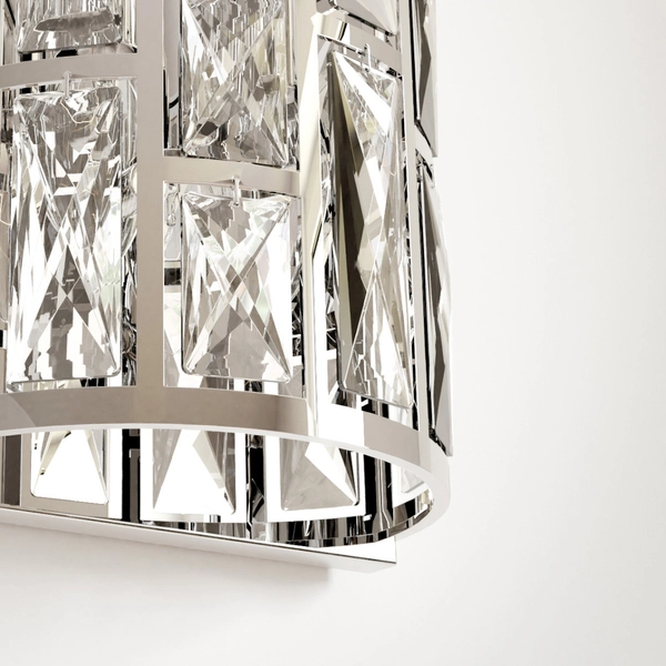 Glamour LAMPA ścienna KIEV W02872CH Cosmolight kryształowy kinkiet do jadalni chrom