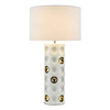 Ceramiczna lampa stołowa Dimple DIM422 Dar Lighting biała złota