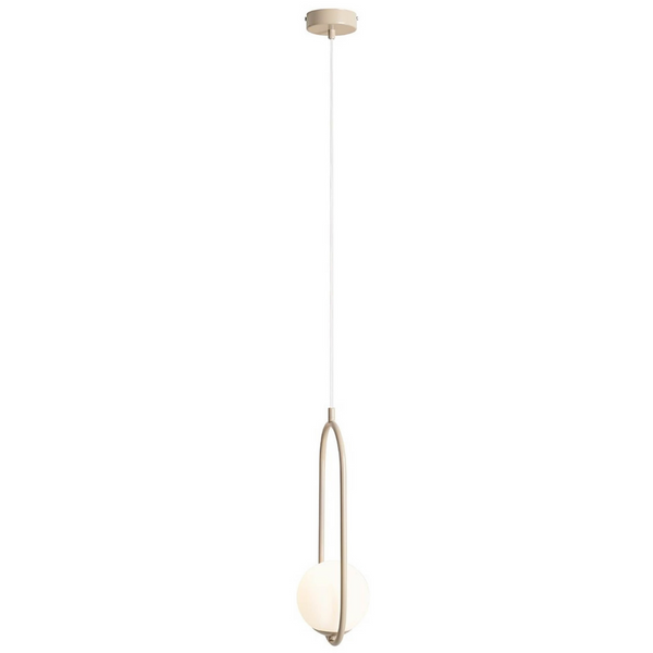 Szklana lampa wisząca Riva 1086G17 eliptyczna beżowa