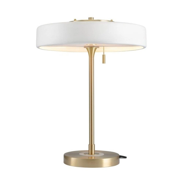 Lampa na komodę Artdeco MT8872 white Step okrągła do sypialni biała złota