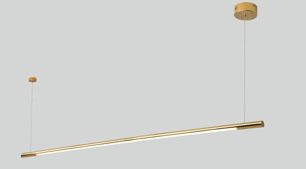 LAMPA wisząca ORGANIC P0360 Maxlight podłużna liniowa OPRAWA metalowy ZWIS listwa LED 26W 3000K belka złota
