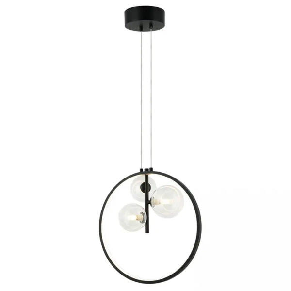 Ringowa zwisająca lampa 22064 LED 20W 3000K do salonu z żarówkami czarny