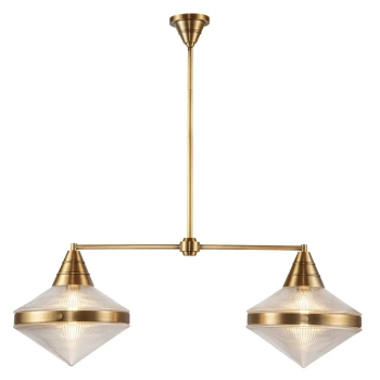 Podwójna wisząca lampa Willard QN-WILLARD-LP2-VBS-PG mosiądz