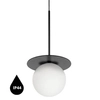 Łazienkowa lampa wisząca Borra BRB122PS0 kulista IP44 biała czarna