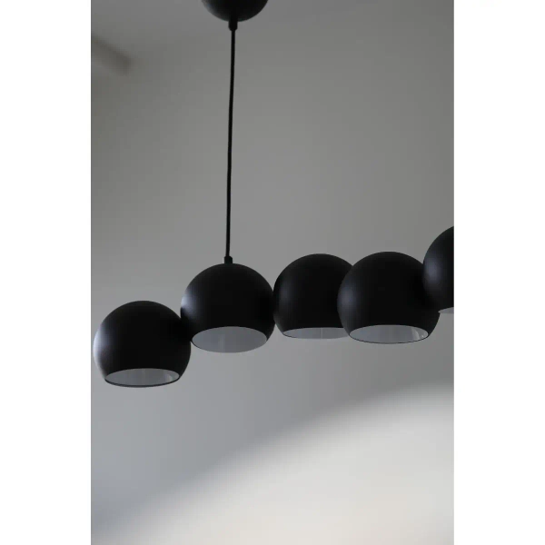 Wisząca lampa nad wyspę Cupolo 108860 metalowa kule molekuły czarna