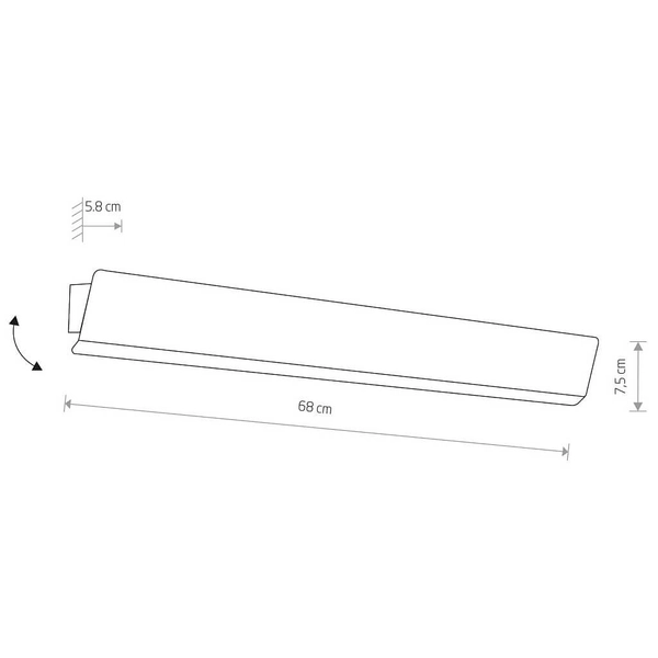 Regulowana lampa ścienna Wing 7543 Nowodvorski z włącznikiem podłużna biała