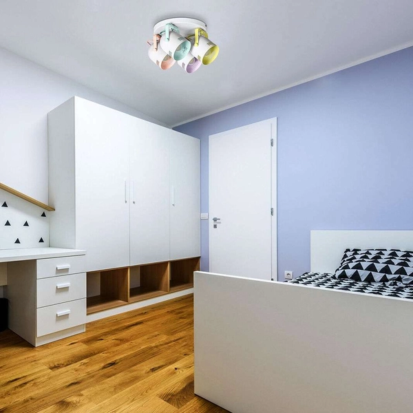 Sufitowa LAMPA plafon MINUET 7014 Rabalux regulowana OPRAWA pastelowe reflektorki kolorowa