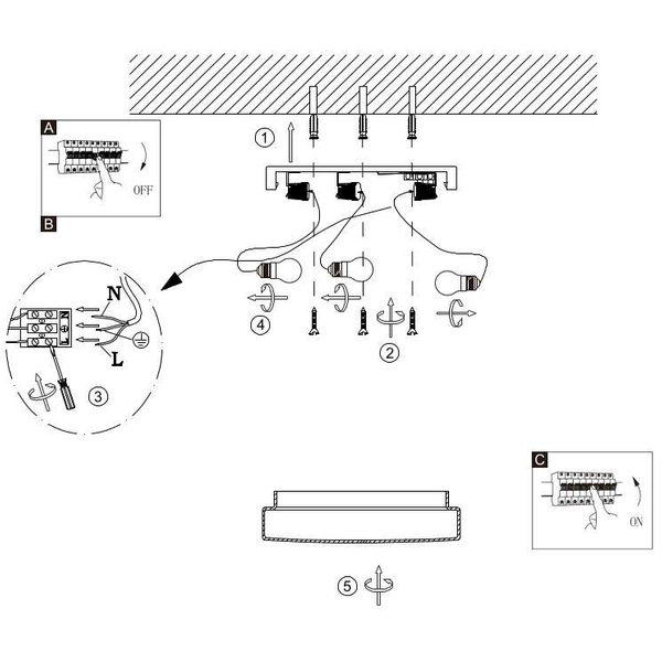 Plafon LAMPA sufitowa OPAL 48403 Globo okrągła OPRAWA nikiel biała