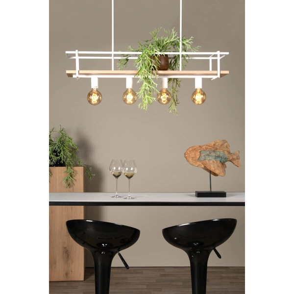 Kuchenna lampa wisząca Milonga 21432/04/31 drewniana biała