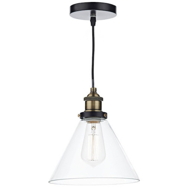 Lampa wisząca nad wyspę Ray RAY0175 Dar Lighting stożek mosiądz