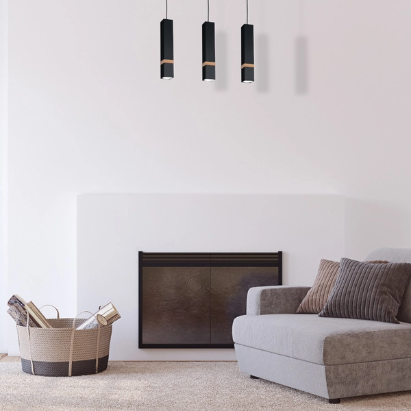 LAMPA wisząca VIDAR MLP5404 Milagro skandynawska OPRAWA metalowy ZWIS prostokątny na listwie czarny