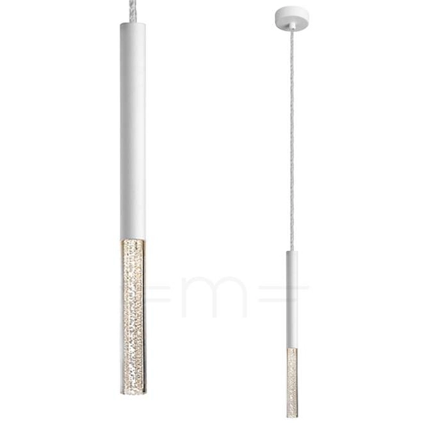 Lampa wisząca salonowa ONE P0461-01E-S8S8 LED 5W 3000K sopel kryształ biała