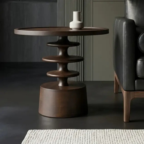 Kwadratowy stolik kawowy BRERA MM001501100414 brązowy drewniany 60cm