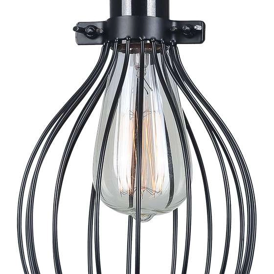 Kinkiet LAMPA ścienna LESTO MBM-2676/1 BK Italux metalowa OPRAWA druciana klatka czarna