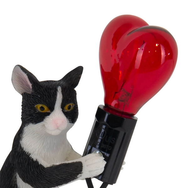 Lampka nocna stojąca Gato TL0103 KOTEK serce animals biały czarny