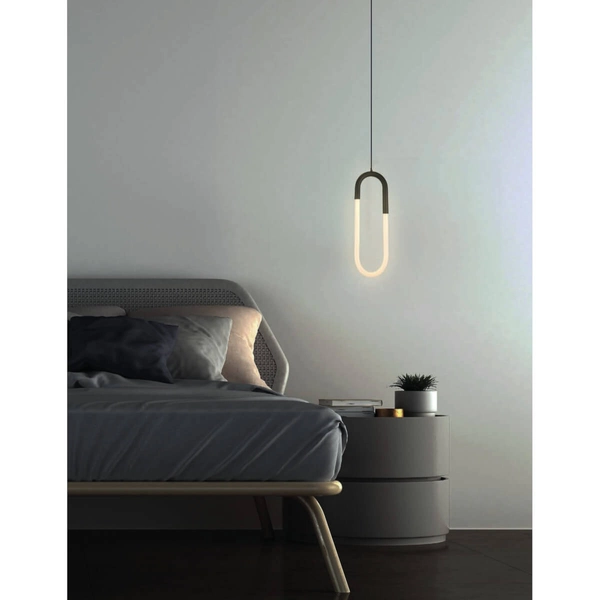 Wisząca lampa metalowa NEXUS AZ5740 Azzardo LED 9W 3000K owalna złota