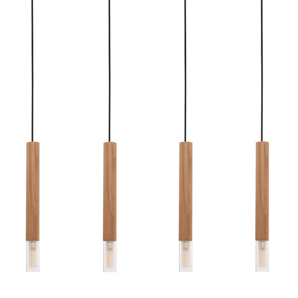 Wisząca lampa skandynawska Madera drewniane tuby do jadalni