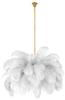 Lampa wisząca Tiffany MSE1501100525 strusie pióra białe złote