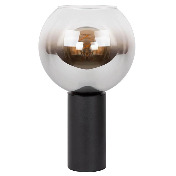 Stojąca lampa gabinetowa Marius szklana czarna przydymiona