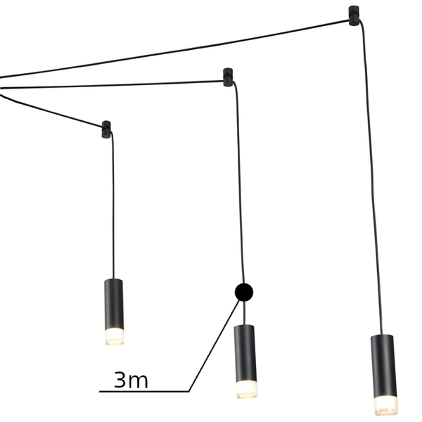Moduł wiszący Ziko AZ2679 Azzardo zawiesie 3m z oprawą tuba czarna