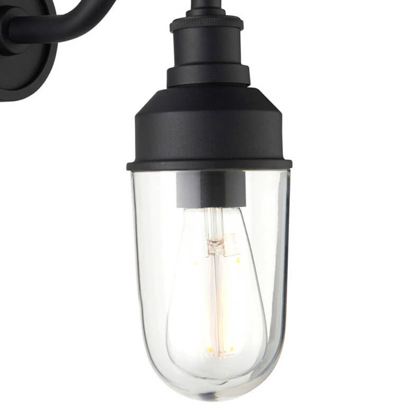 Metalowa lampa elewacyjna L&-195886 IP44 czarny przezroczysty