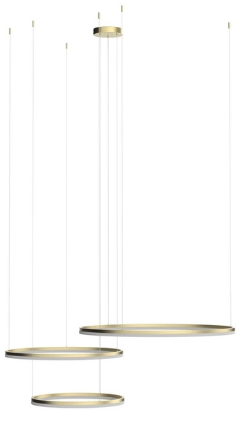 Lampa zwisowa Halo AZ5350 120+100+80 LED 180W z pilotem pierścienie złote