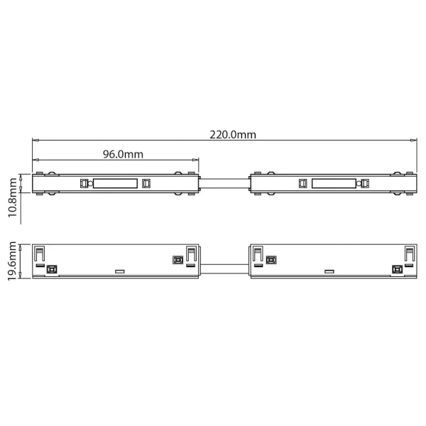 Prosty łącznik z kablem do szynoprzewodów Magnetic Track ML2190 czarny