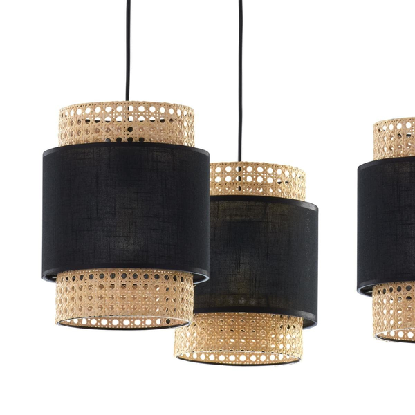 Lampa zwisowa okrągła ratan Boho 6549 TK Lighting ekologiczna czarna