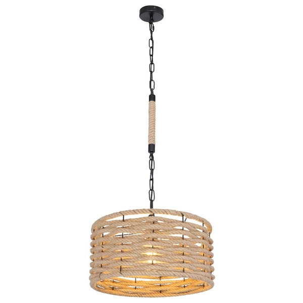 Okrągła LAMPA wisząca HALIA 15679H1 Globo marynistyczny do salonu beżowy