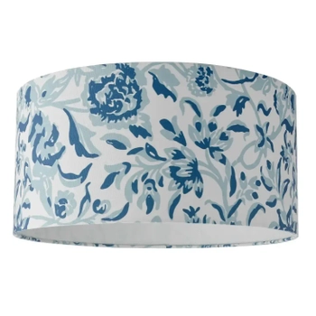 Abażurowy klosz do lampy Down DOW1623-EH Dar Lighting kwiaty tuba biały niebieski